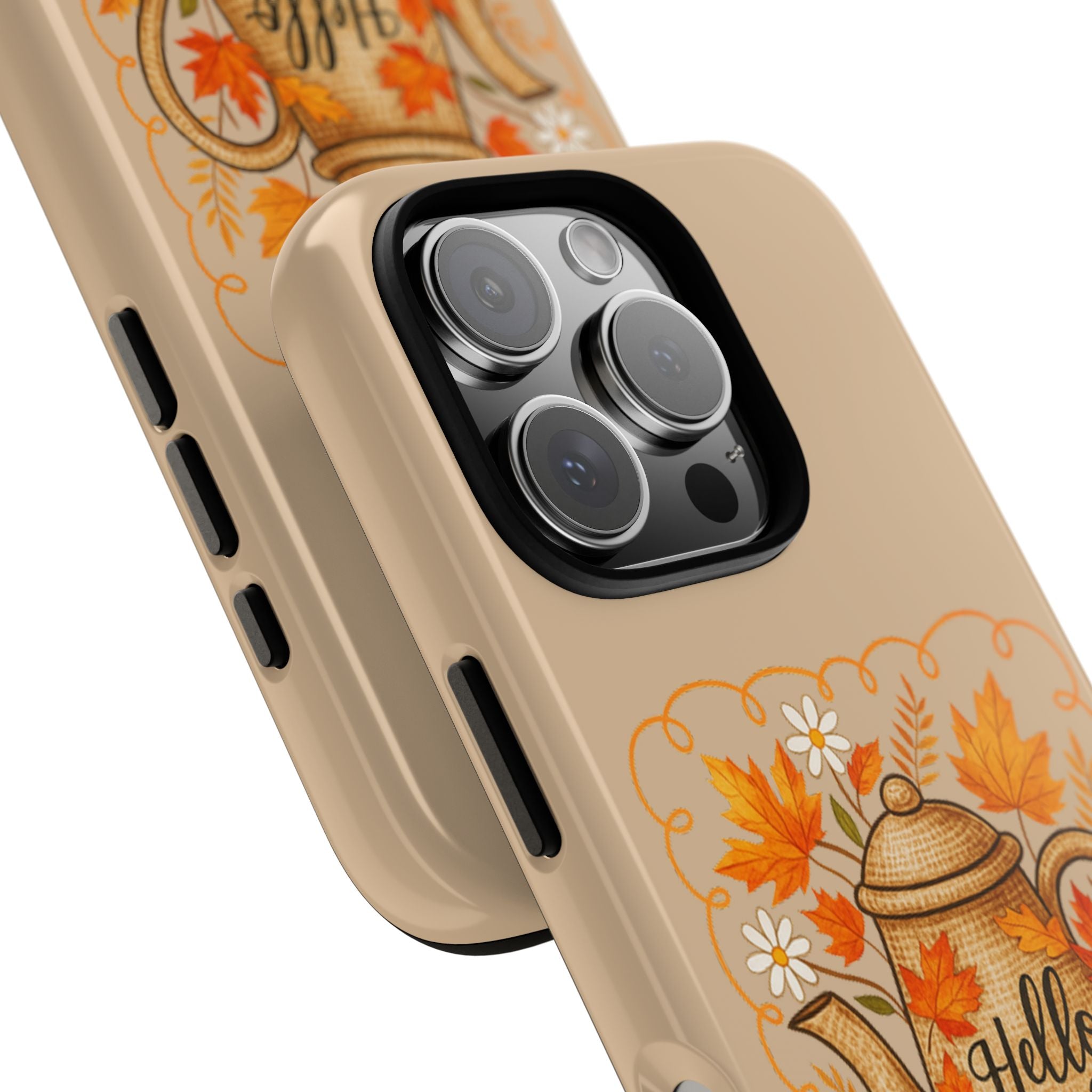 Fall-Themed Phone Case, Autumn Decor Case, Hello Fall Phone Cover, Gift for Her, Seasonal Mobile Accessory