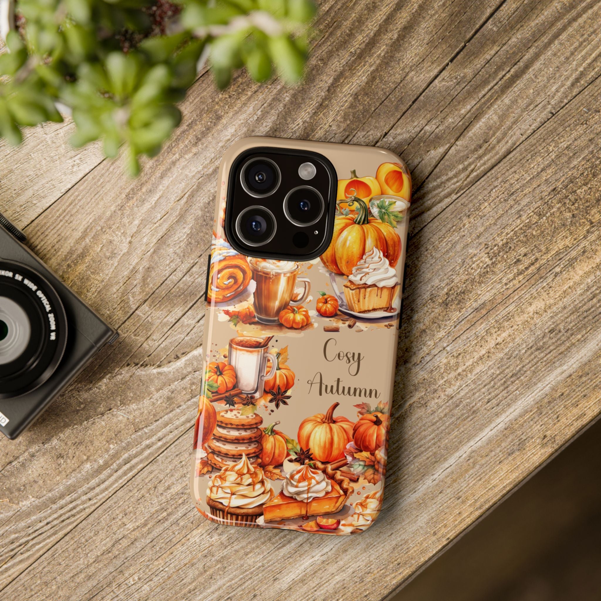 Cozy Autumn Phone Case, Fall Aesthetic Case, Seasonal Decor, Gift for Her, Pumpkin Spice Lover Gift