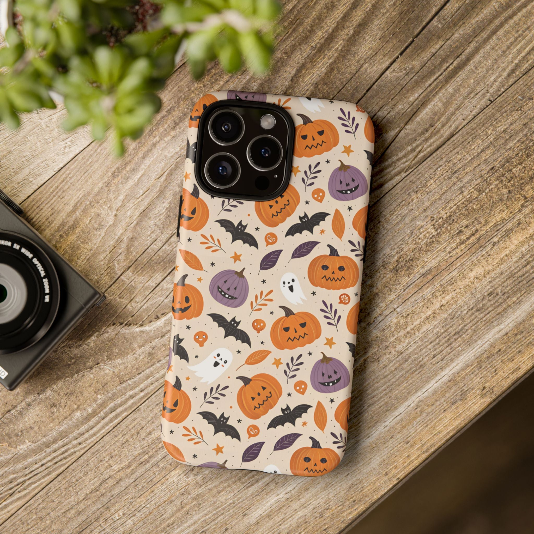 Halloween Phone Case, Spooky Pumpkin Phone Cover, Cute Bat Mobile Accessory, Fall Tech Gift, Autumn Decor Case