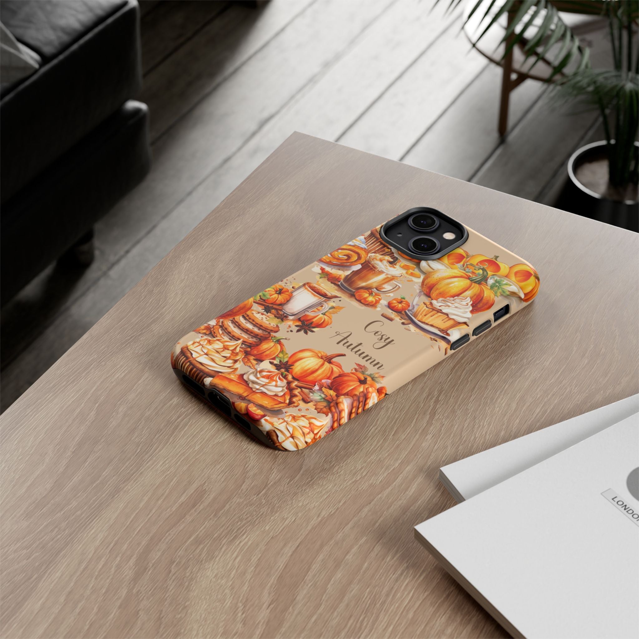Cozy Autumn Phone Case, Fall Aesthetic Case, Seasonal Decor, Gift for Her, Pumpkin Spice Lover Gift