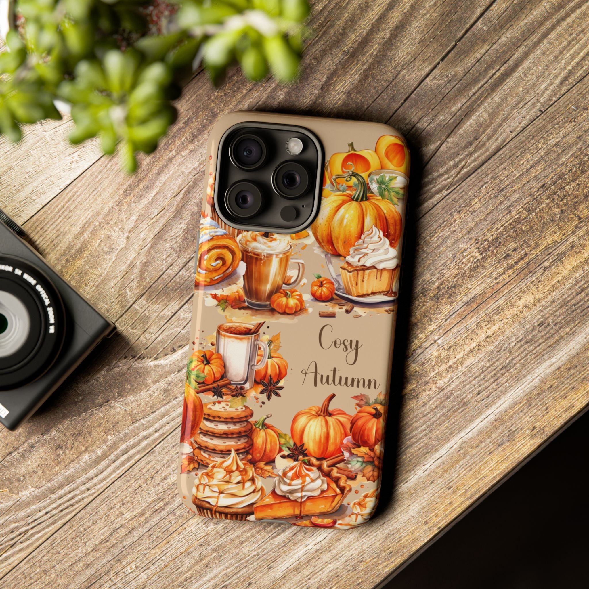 Cozy Autumn Phone Case, Fall Aesthetic Case, Seasonal Decor, Gift for Her, Pumpkin Spice Lover Gift