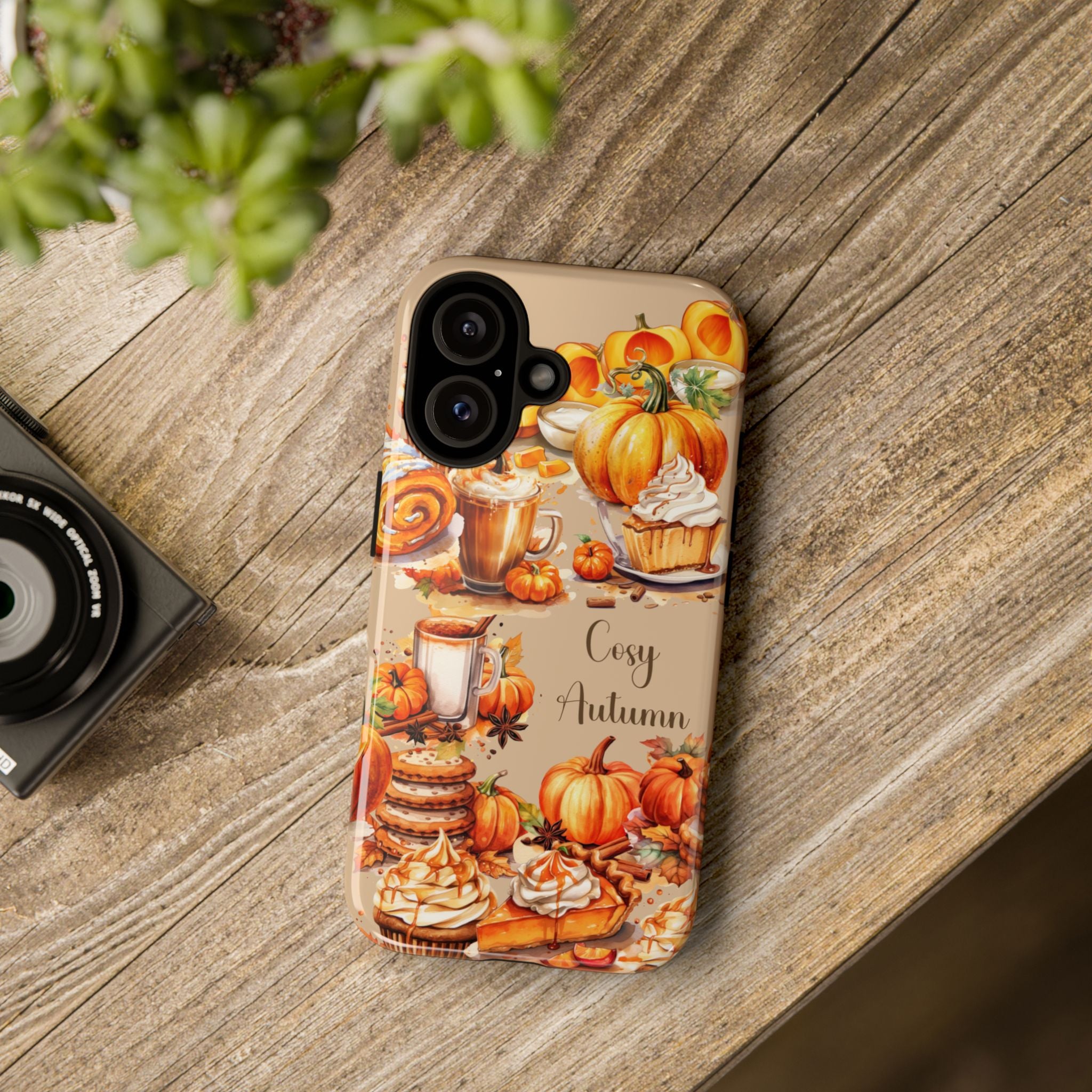 Cozy Autumn Phone Case, Fall Aesthetic Case, Seasonal Decor, Gift for Her, Pumpkin Spice Lover Gift