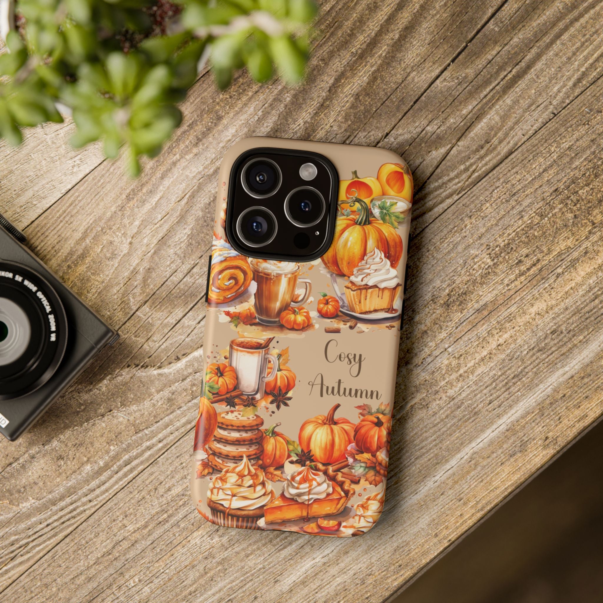 Cozy Autumn Phone Case, Fall Aesthetic Case, Seasonal Decor, Gift for Her, Pumpkin Spice Lover Gift