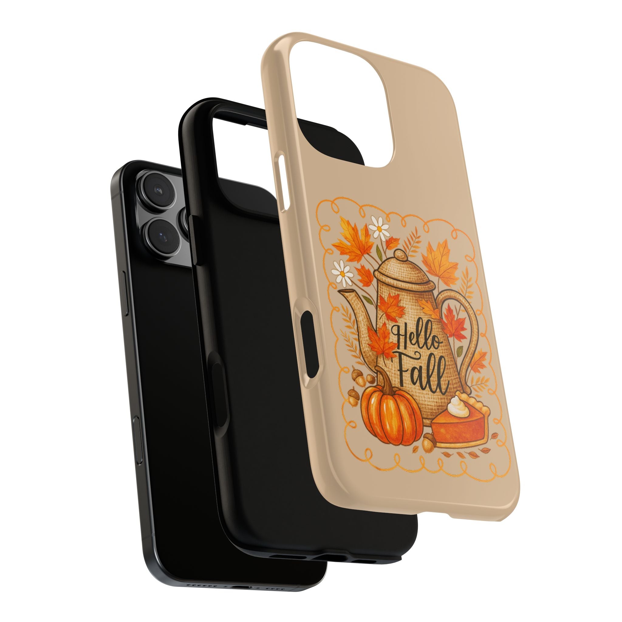 Fall-Themed Phone Case, Autumn Decor Case, Hello Fall Phone Cover, Gift for Her, Seasonal Mobile Accessory