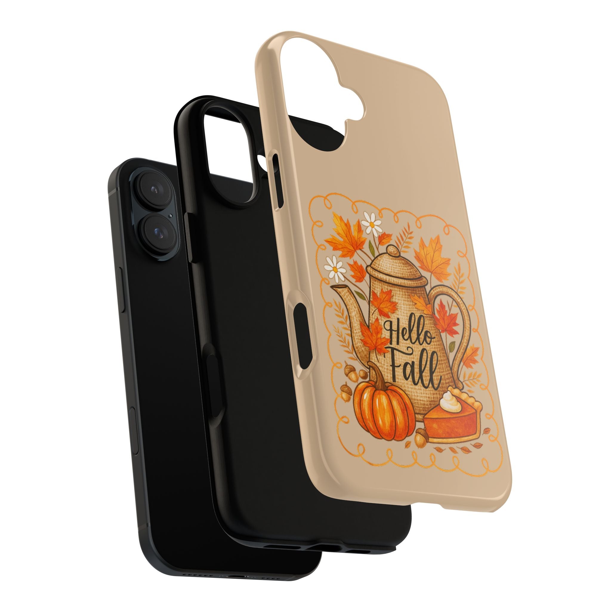 Fall-Themed Phone Case, Autumn Decor Case, Hello Fall Phone Cover, Gift for Her, Seasonal Mobile Accessory