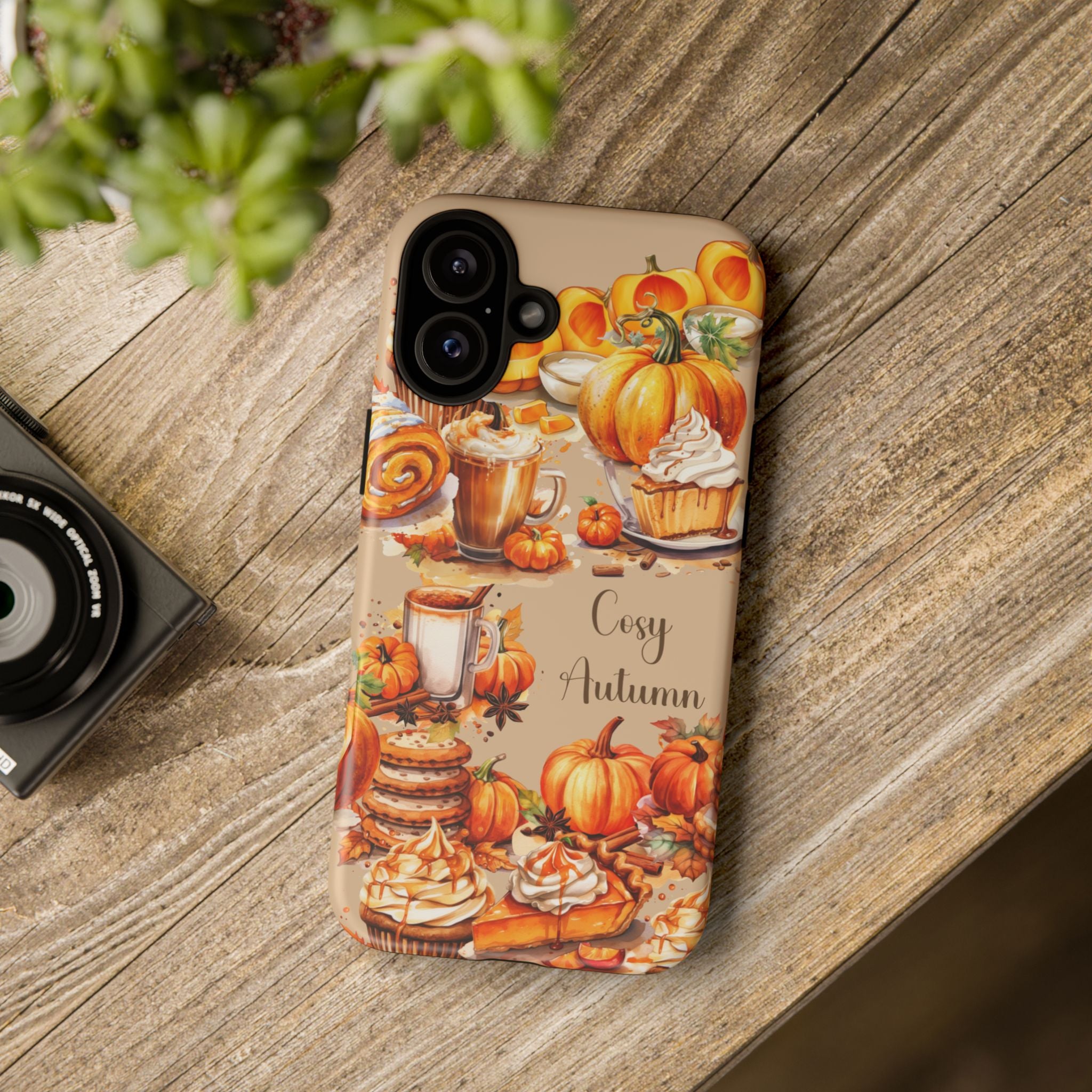 Cozy Autumn Phone Case, Fall Aesthetic Case, Seasonal Decor, Gift for Her, Pumpkin Spice Lover Gift