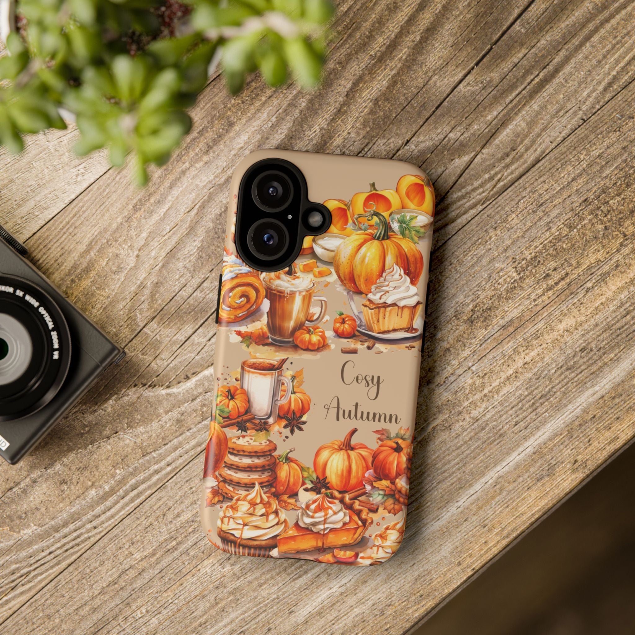 Cozy Autumn Phone Case, Fall Aesthetic Case, Seasonal Decor, Gift for Her, Pumpkin Spice Lover Gift