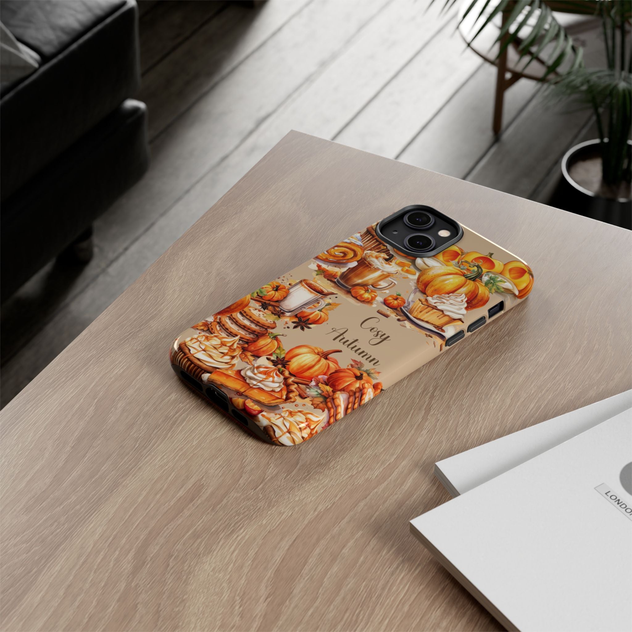 Cozy Autumn Phone Case, Fall Aesthetic Case, Seasonal Decor, Gift for Her, Pumpkin Spice Lover Gift