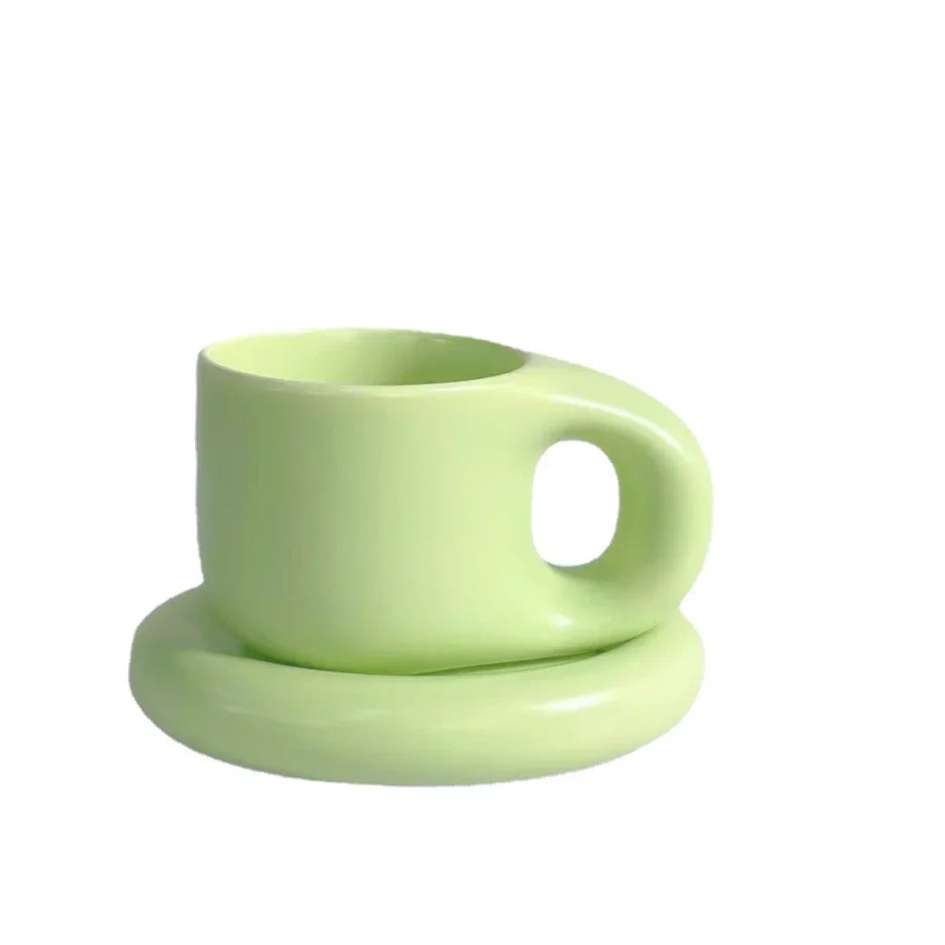 Ceramic Mug with Saucer Coffee Cup Drinking Cups and Saucers Home Office Tea Cup Coffee Cups Korean Mug Ceramic Plate