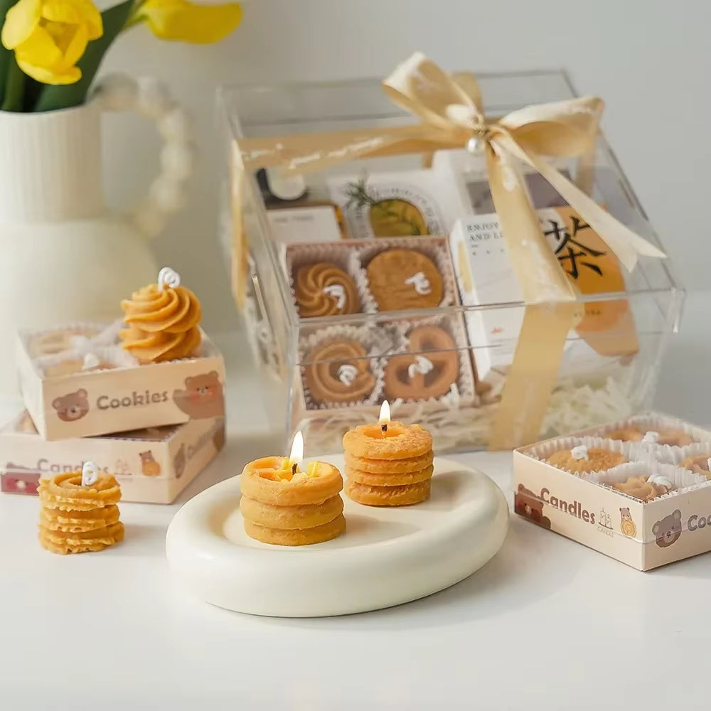 Four Cookies Aromatherapy Candles Wholesale Aromatherapy Gift Box with Gift Creative Candle Ins Style Gift Modeling Wax