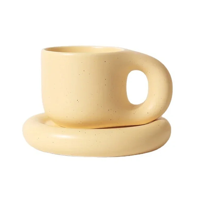 Ceramic Mug with Saucer Coffee Cup Drinking Cups and Saucers Home Office Tea Cup Coffee Cups Korean Mug Ceramic Plate