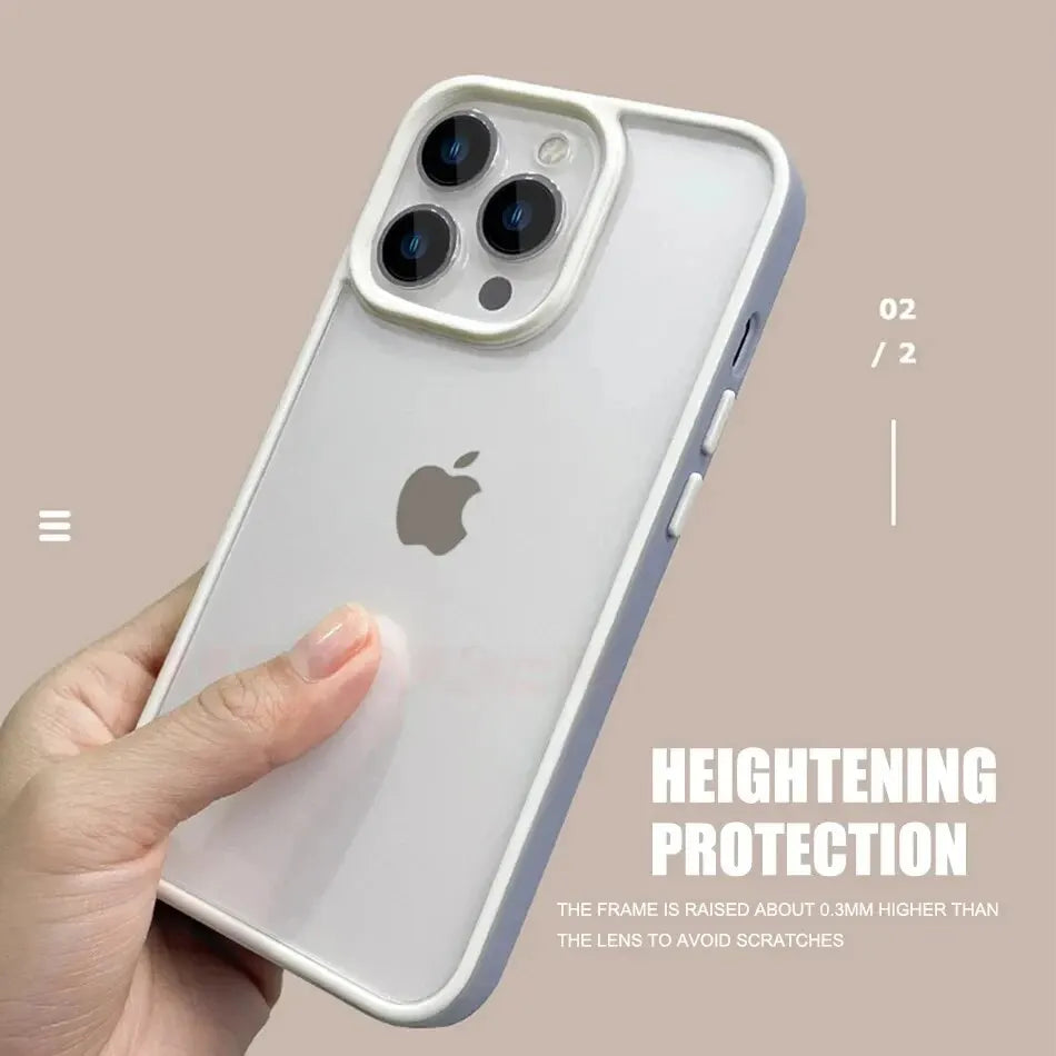 Luxury Transparent Candy Frame Case for Apple Iphone 15 14 13 12 11 Pro Max Shockproof Bumper Clear Back Cover Phone Accessories