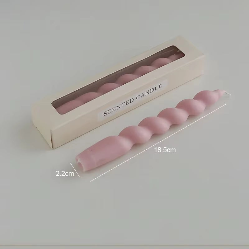Ins Style Spiral Long Rod Candle Scented Candle Aromatherapy Soy Wax Candles Wedding Birthday Candle Party Home Decoration