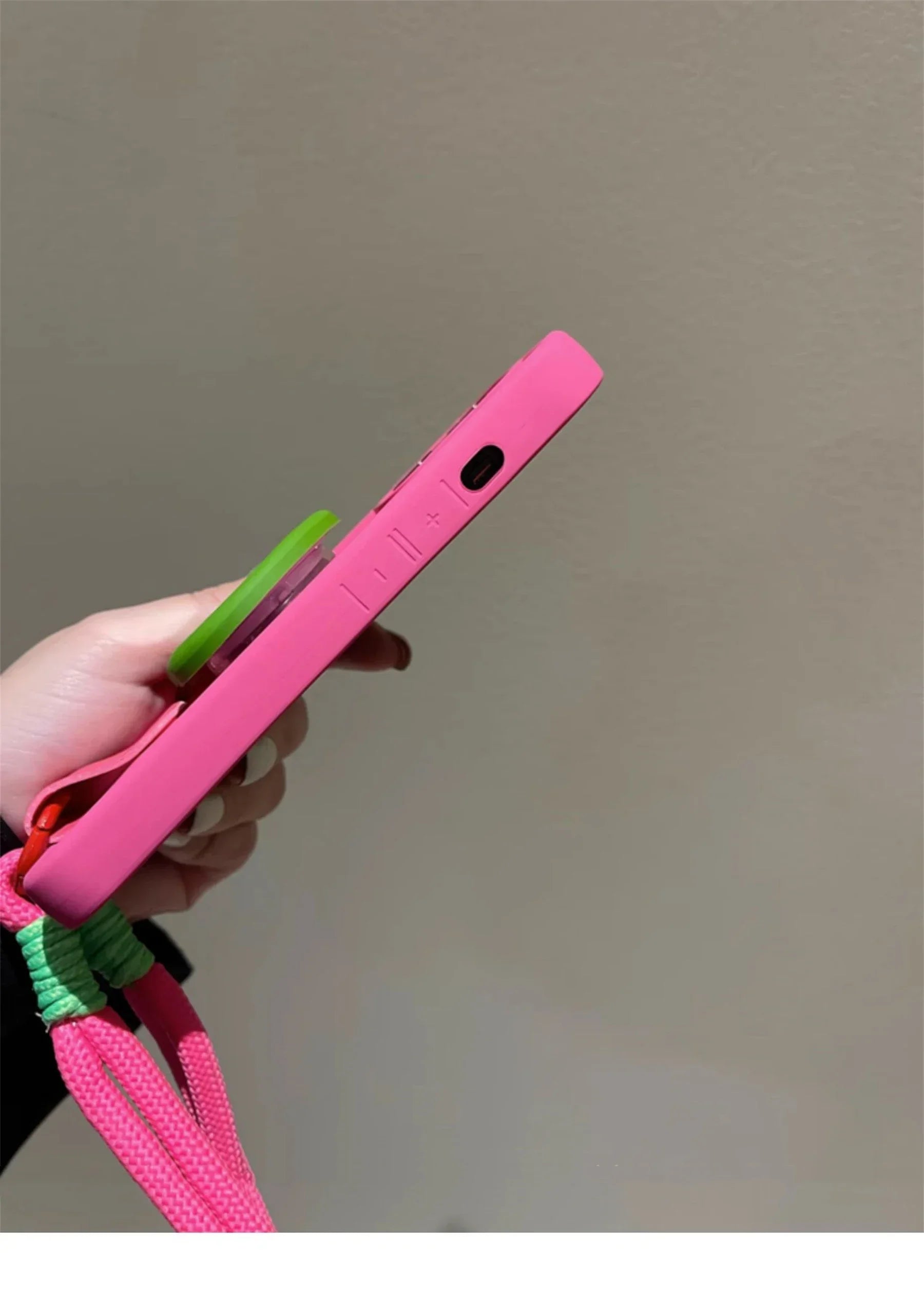 Love Mirror Stand Portable Anti-Lost Hand Strap Simple Phone Case for Iphone 15 14 13 12 11 Pro Max 7 8 plus Shockproof Case