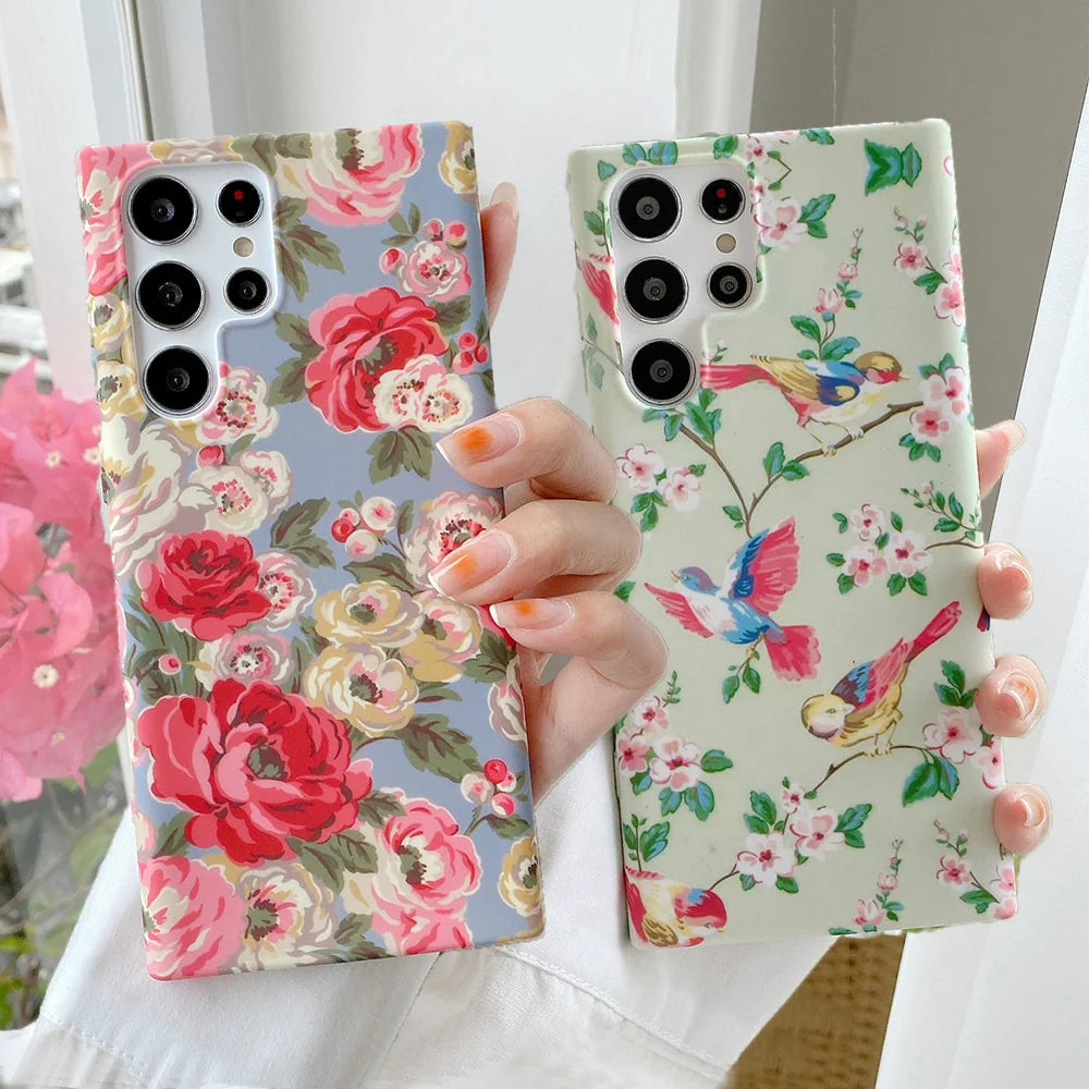 Retro Blooming Garden Samsung Cases