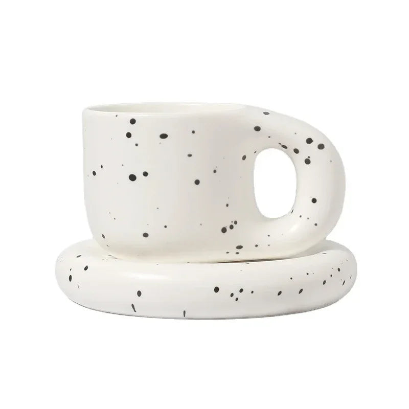 Ceramic Mug with Saucer Coffee Cup Drinking Cups and Saucers Home Office Tea Cup Coffee Cups Korean Mug Ceramic Plate