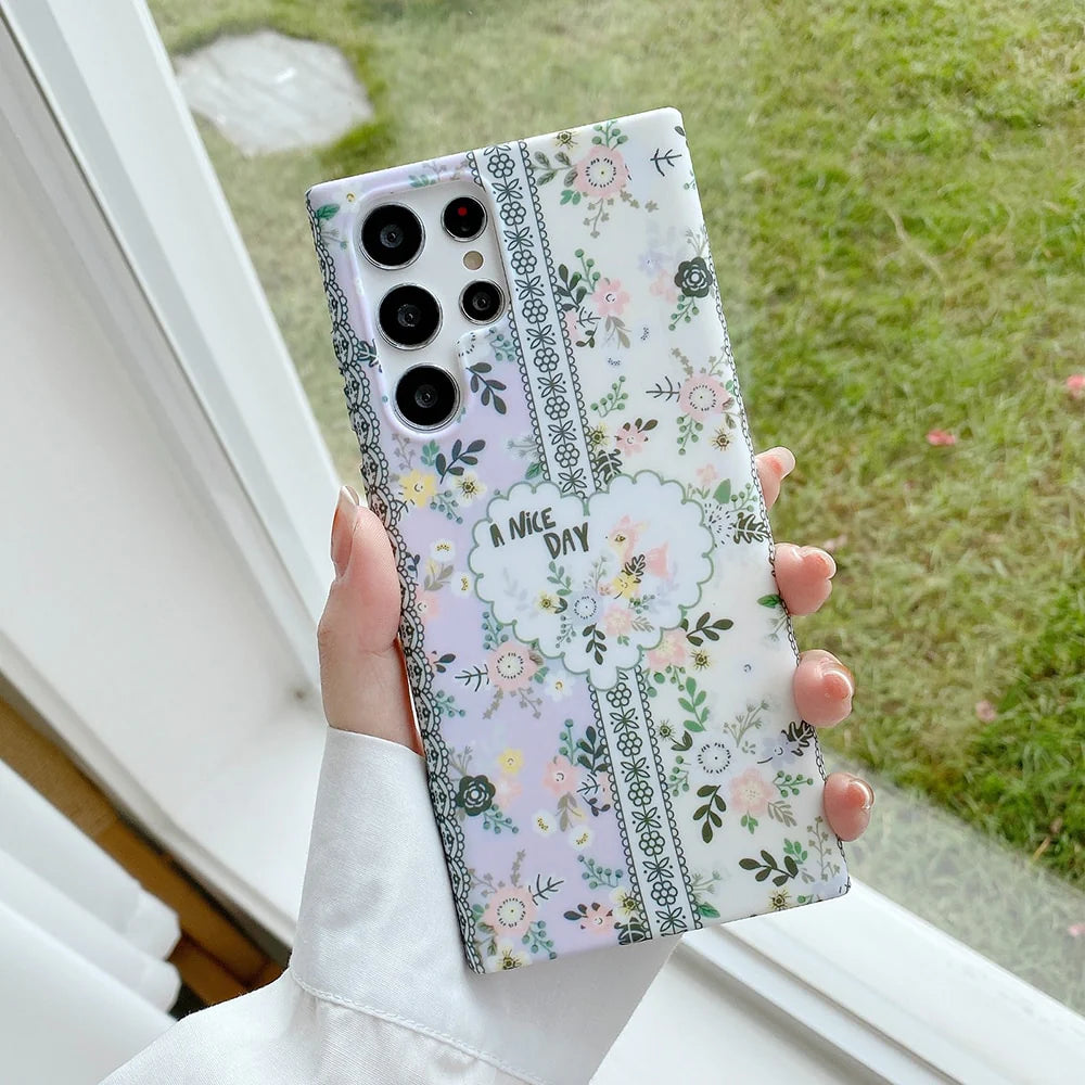 Retro Blooming Garden Samsung Cases