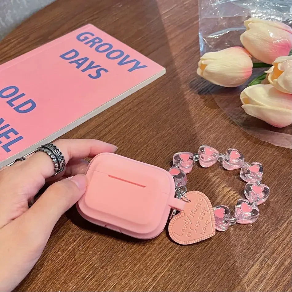Airpods4 Fundas for Airpods Pro Case Airpods 2 Cute Korean Chain Pendant Keyring Headphone Case Air Pods Pro 3 Earphone Cover