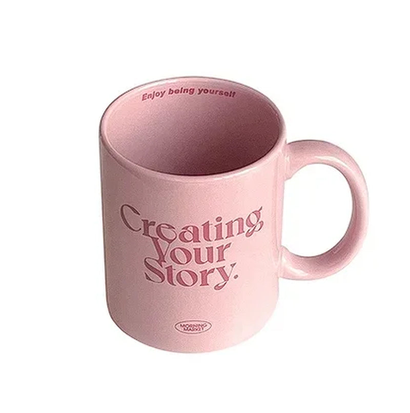 Pink Romantic English Ceramic Mug Cream Breakfast Cup Mugs Coffee Cups Ceramic Mug