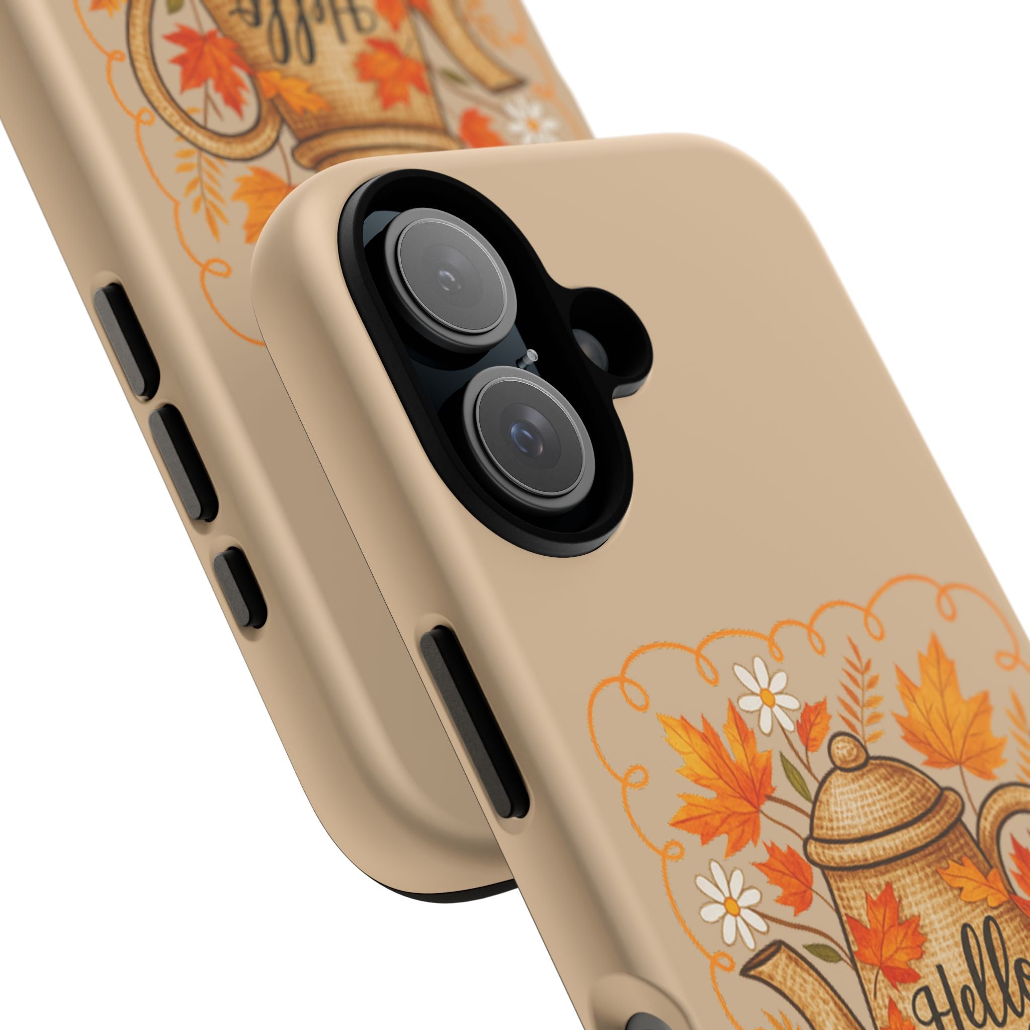 Fall-Themed Phone Case, Autumn Decor Case, Hello Fall Phone Cover, Gift for Her, Seasonal Mobile Accessory