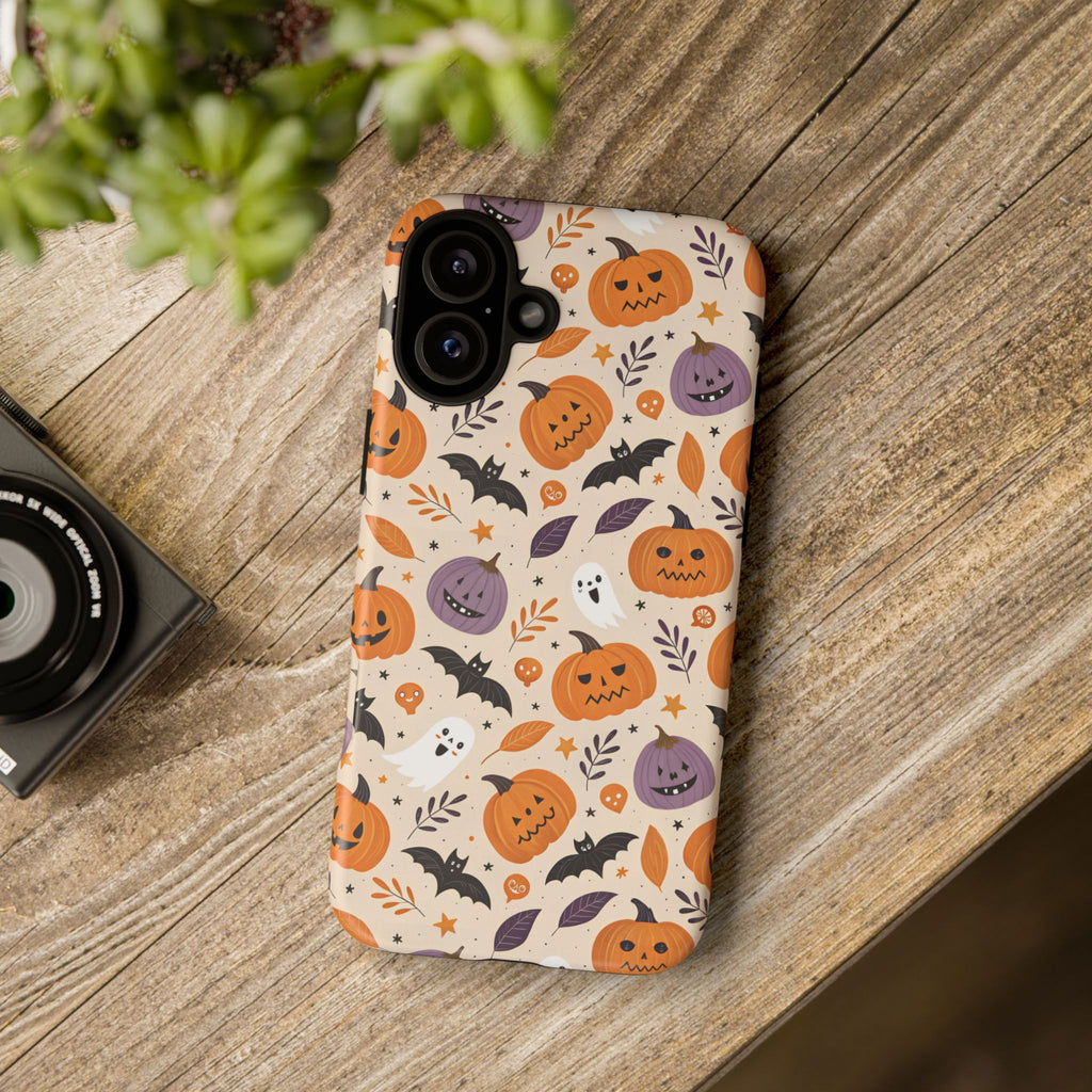 Halloween Phone Case, Spooky Pumpkin Phone Cover, Cute Bat Mobile Accessory, Fall Tech Gift, Autumn Decor Case