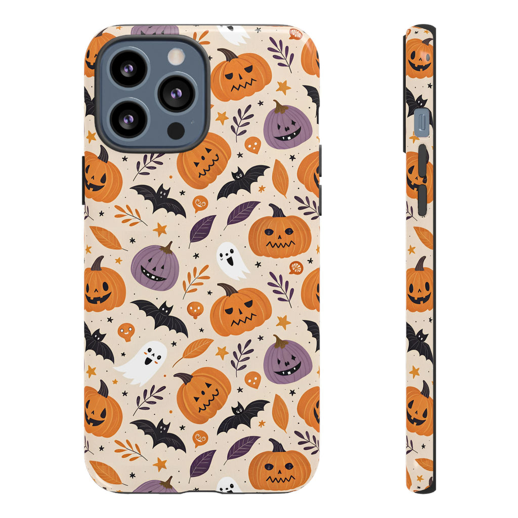 Halloween Phone Case, Spooky Pumpkin Phone Cover, Cute Bat Mobile Accessory, Fall Tech Gift, Autumn Decor Case