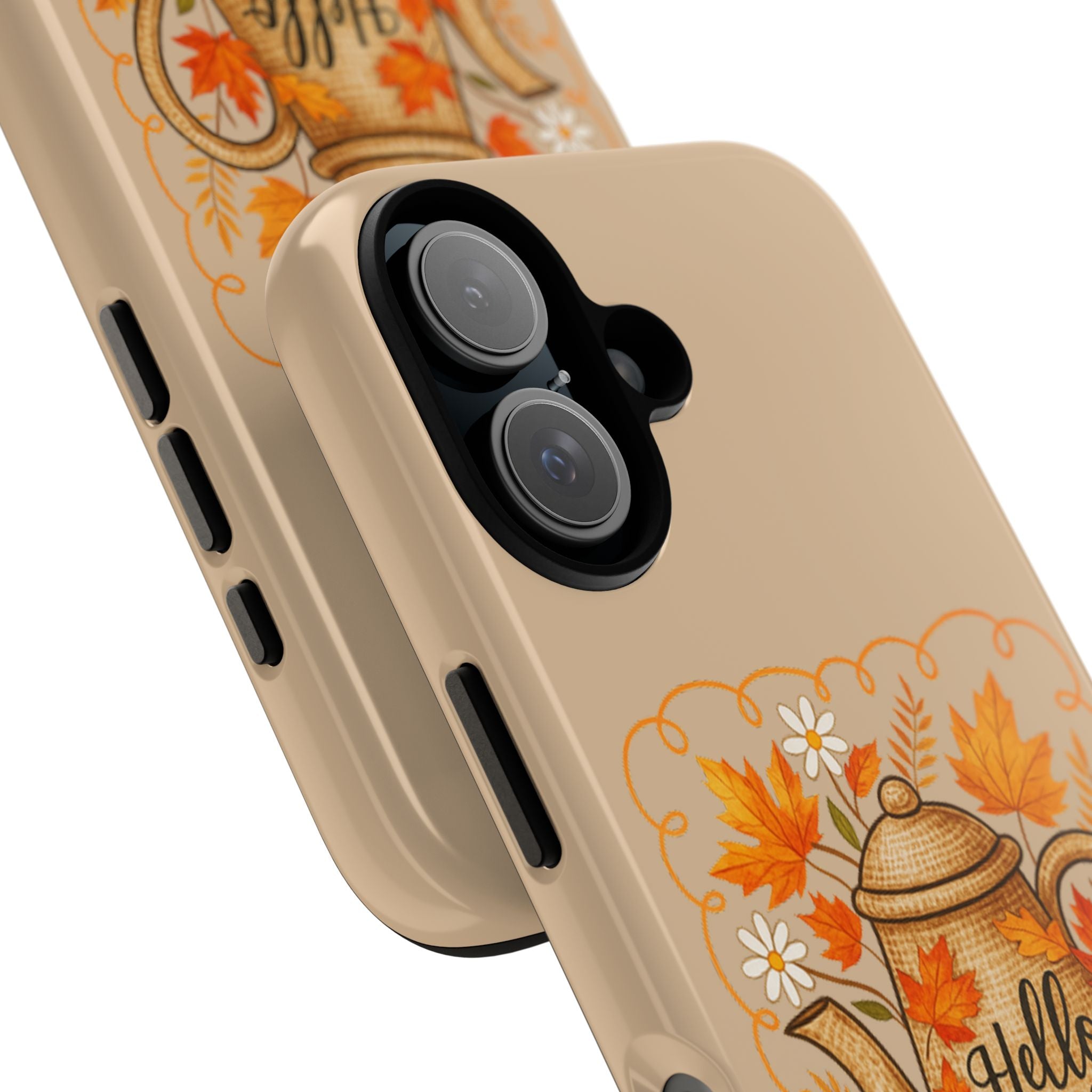 Fall-Themed Phone Case, Autumn Decor Case, Hello Fall Phone Cover, Gift for Her, Seasonal Mobile Accessory