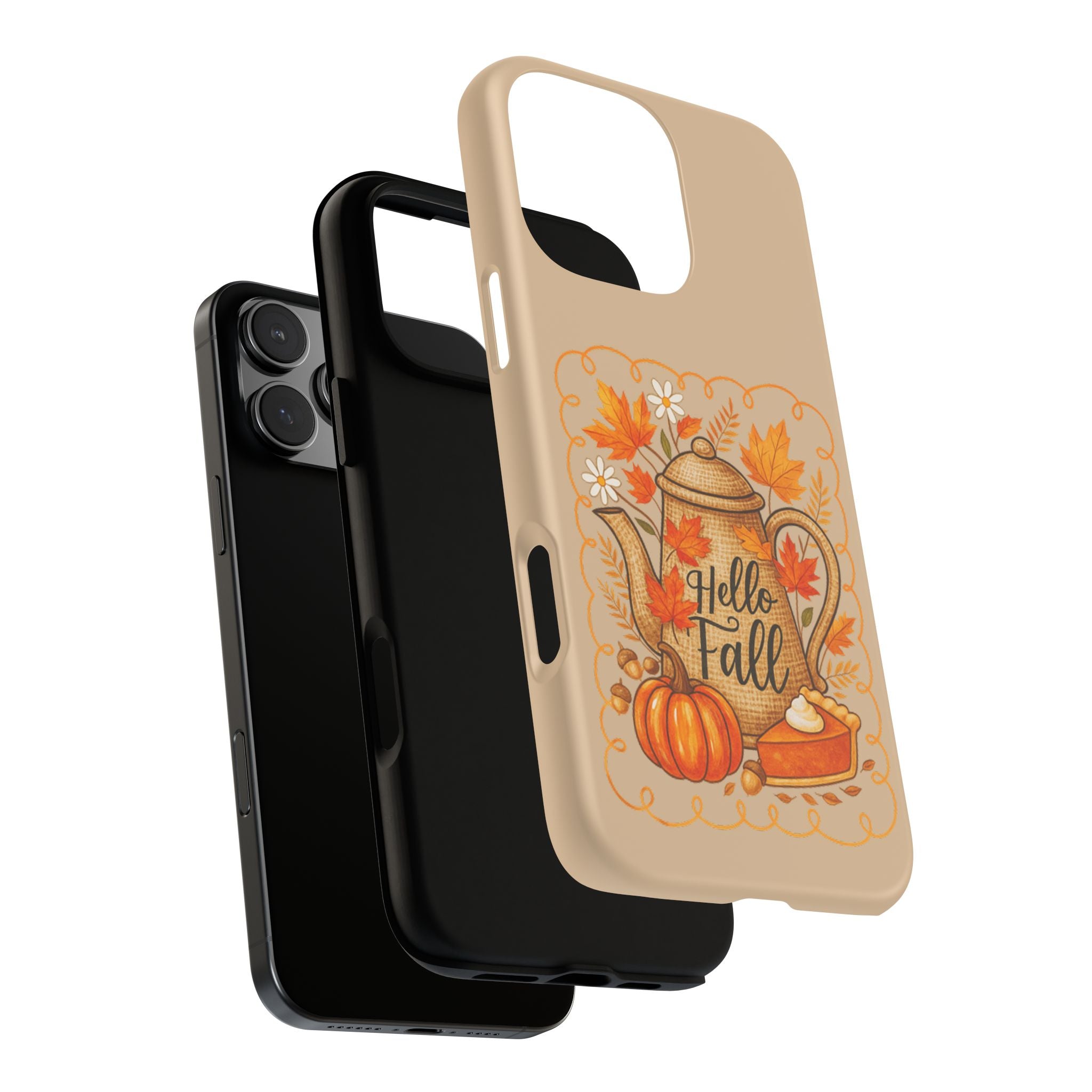 Fall-Themed Phone Case, Autumn Decor Case, Hello Fall Phone Cover, Gift for Her, Seasonal Mobile Accessory