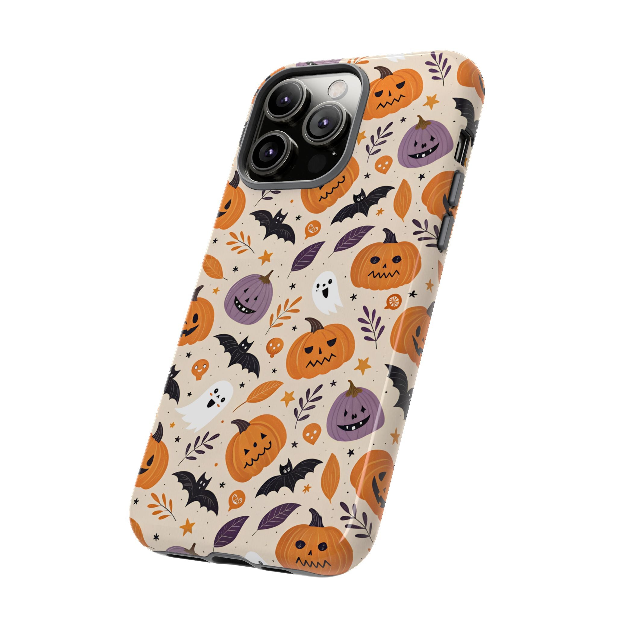 Halloween Phone Case, Spooky Pumpkin Phone Cover, Cute Bat Mobile Accessory, Fall Tech Gift, Autumn Decor Case