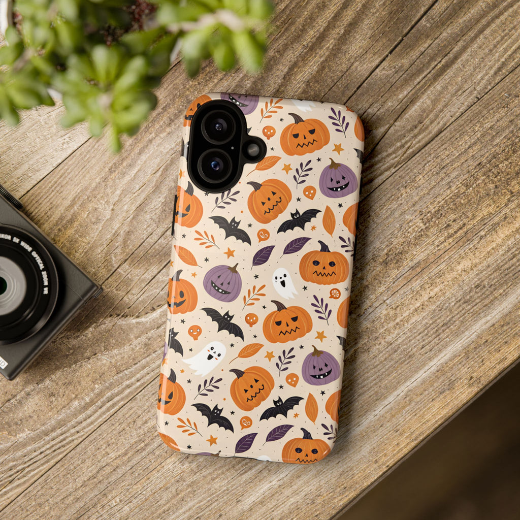 Halloween Phone Case, Spooky Pumpkin Phone Cover, Cute Bat Mobile Accessory, Fall Tech Gift, Autumn Decor Case