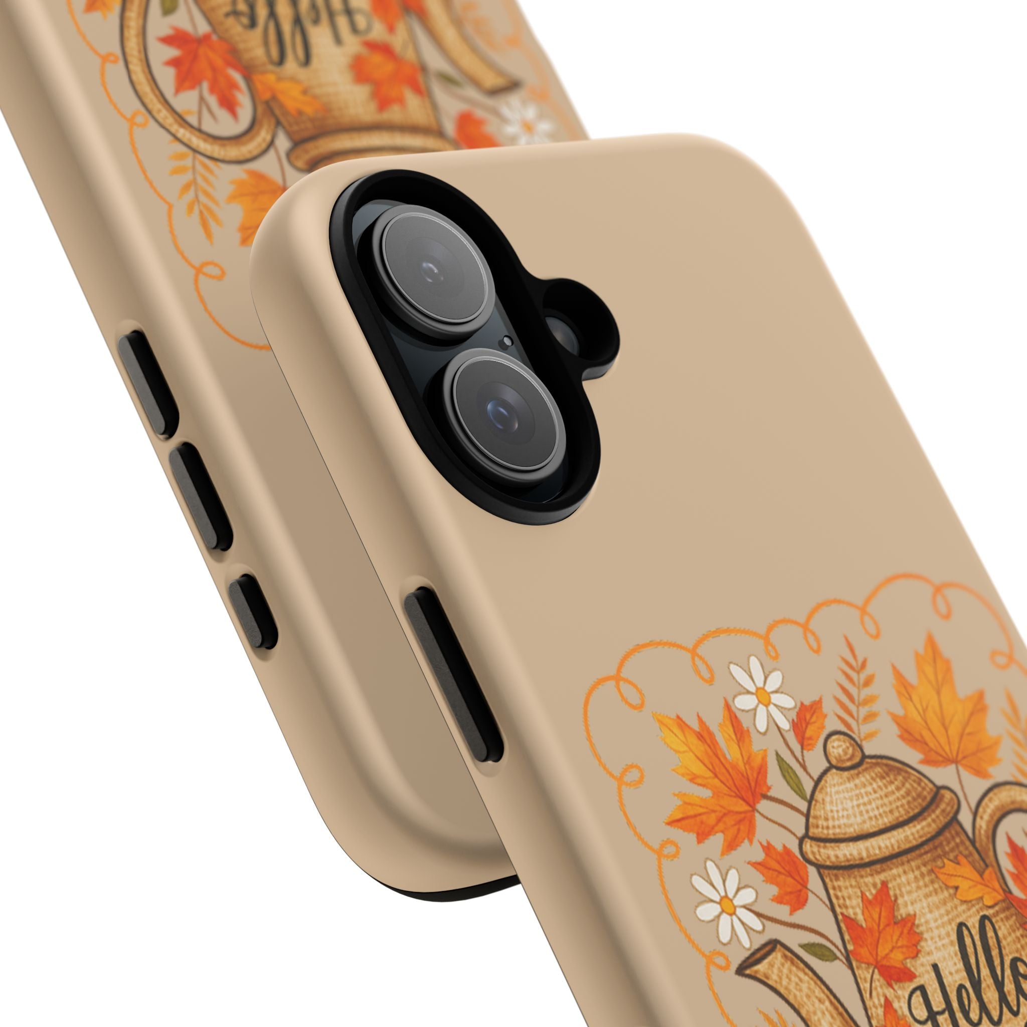 Fall-Themed Phone Case, Autumn Decor Case, Hello Fall Phone Cover, Gift for Her, Seasonal Mobile Accessory