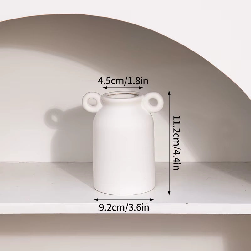 White Ceramic Vase Modern Decorative Vase for Pampas Grass Minimalist Flower Vases for Centerpiece Wedding Office Home Decor