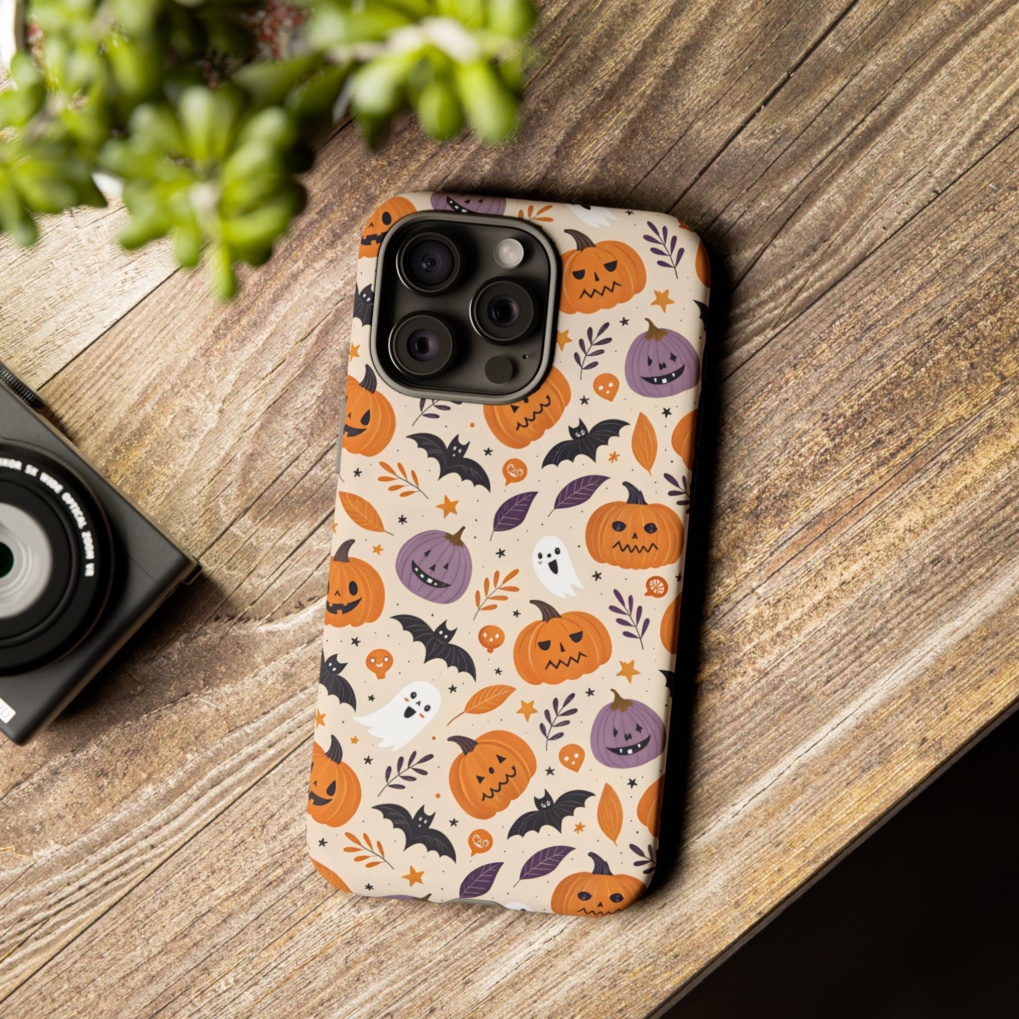 Halloween Phone Case, Spooky Pumpkin Phone Cover, Cute Bat Mobile Accessory, Fall Tech Gift, Autumn Decor Case