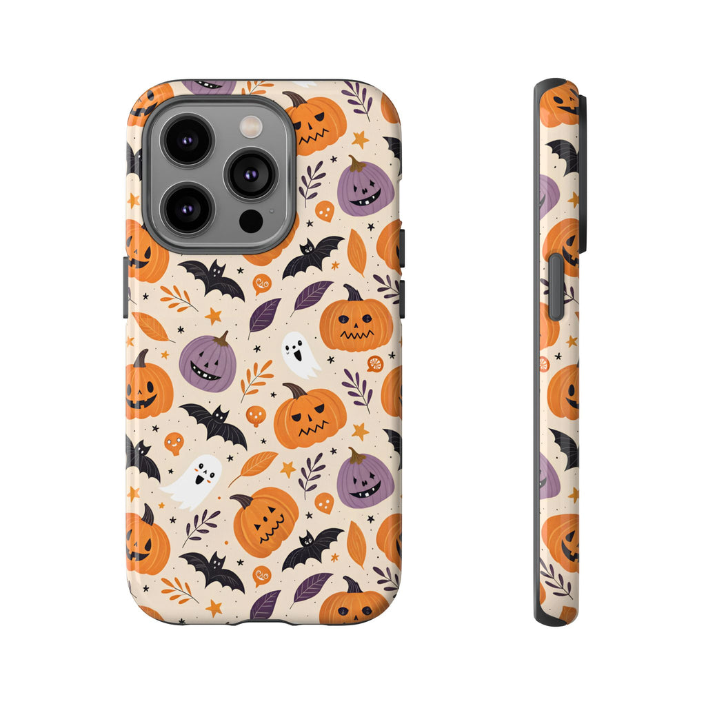 Halloween Phone Case, Spooky Pumpkin Phone Cover, Cute Bat Mobile Accessory, Fall Tech Gift, Autumn Decor Case