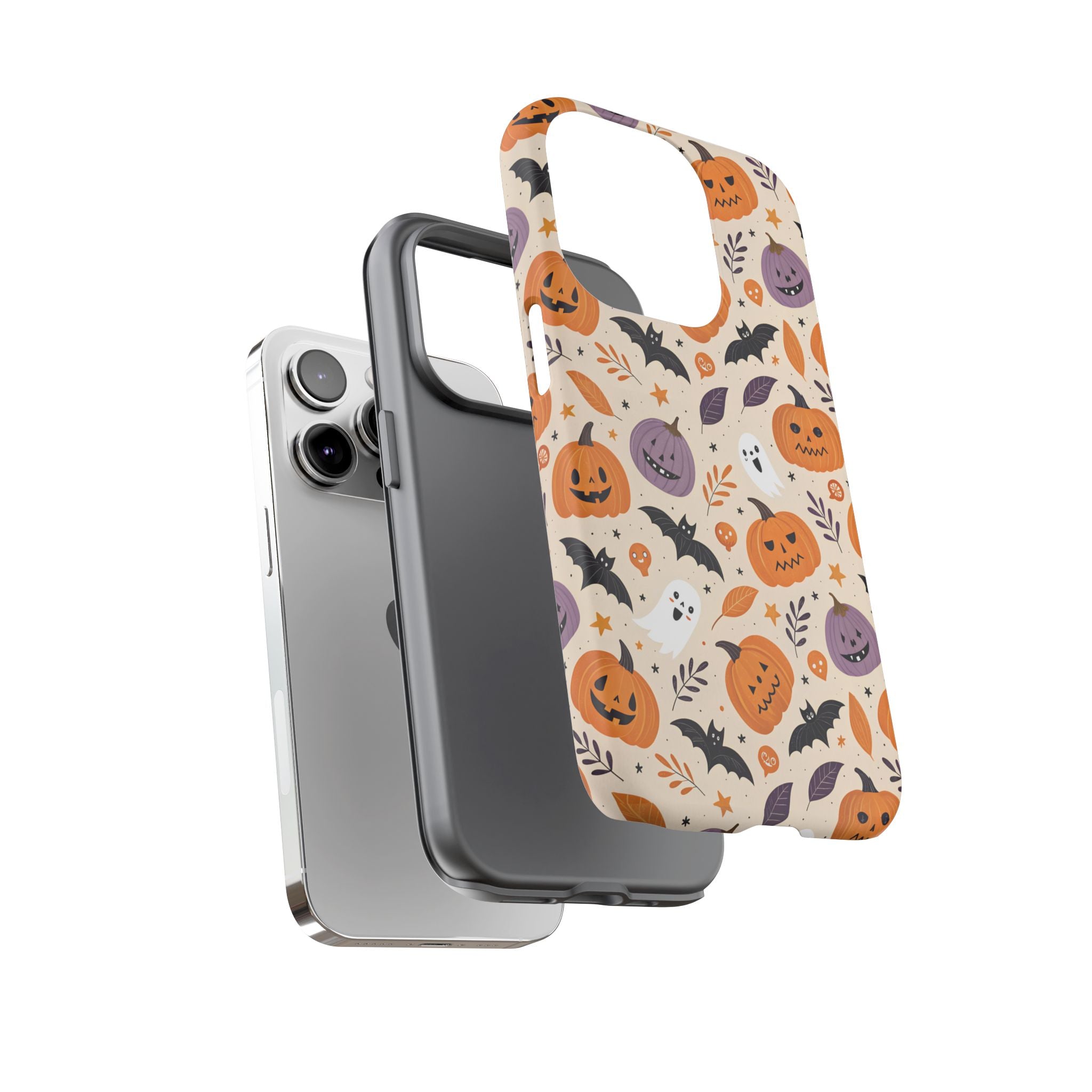 Halloween Phone Case, Spooky Pumpkin Phone Cover, Cute Bat Mobile Accessory, Fall Tech Gift, Autumn Decor Case