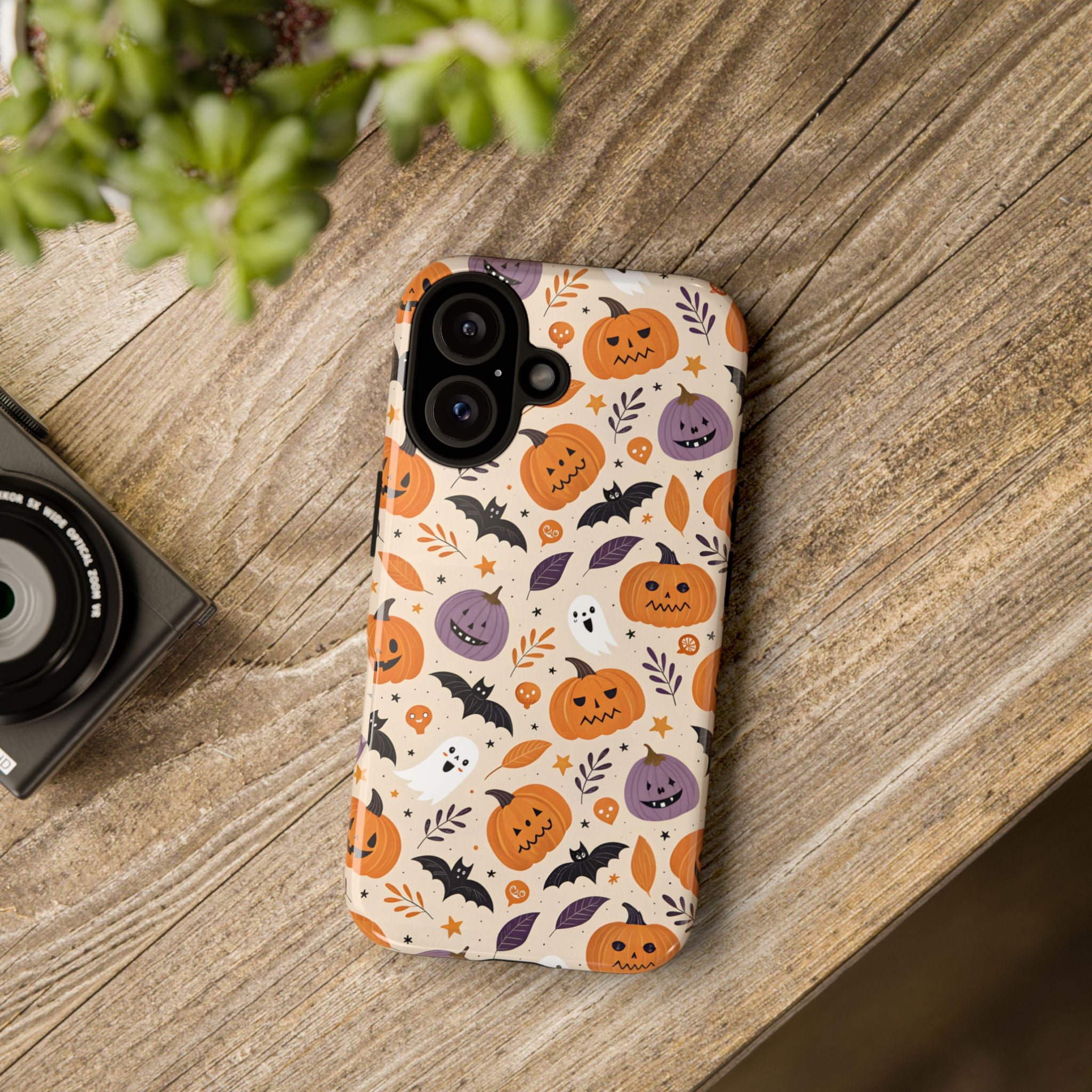 Halloween Phone Case, Spooky Pumpkin Phone Cover, Cute Bat Mobile Accessory, Fall Tech Gift, Autumn Decor Case