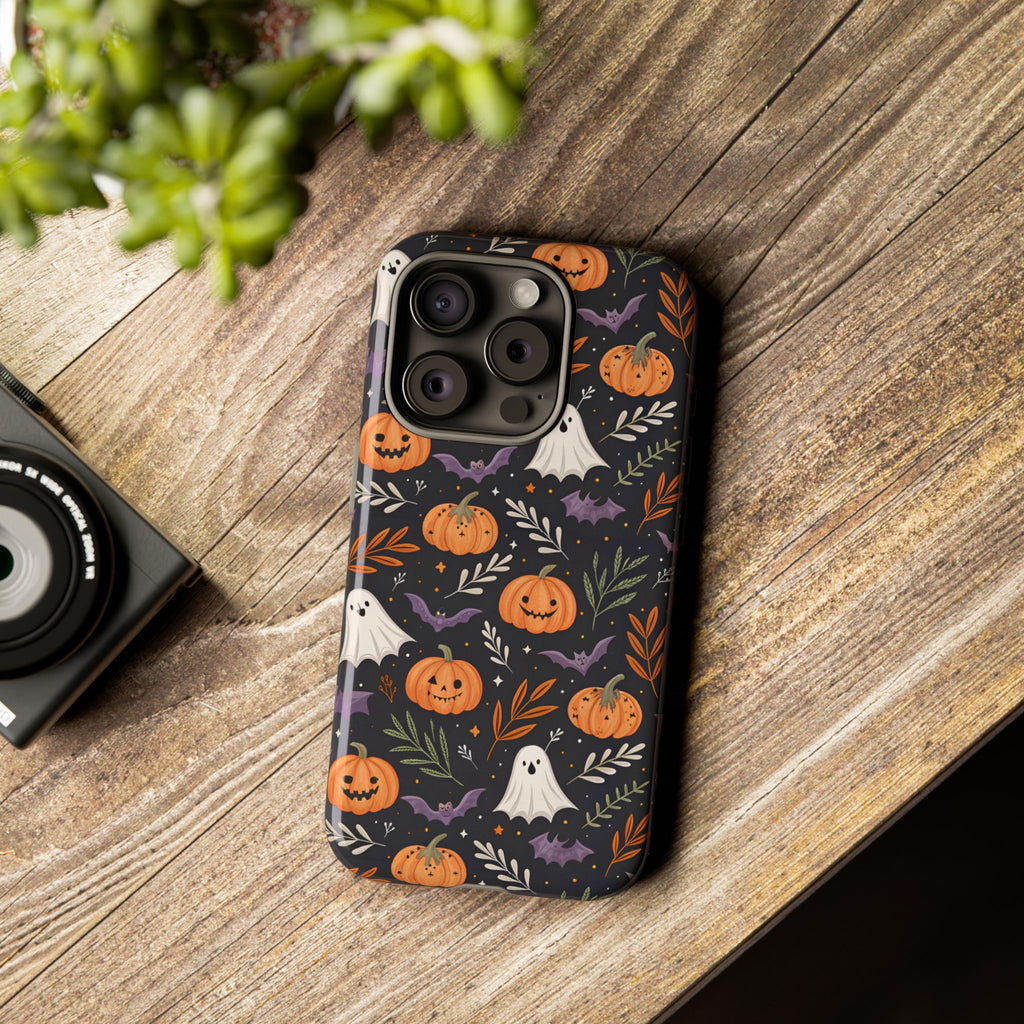 Halloween Phone Case, Tough Cases, Spooky Halloween Decor, Cute Ghost Pumpkin Case, Fall Phone Accessories, Unique Gift for Halloween Lovers