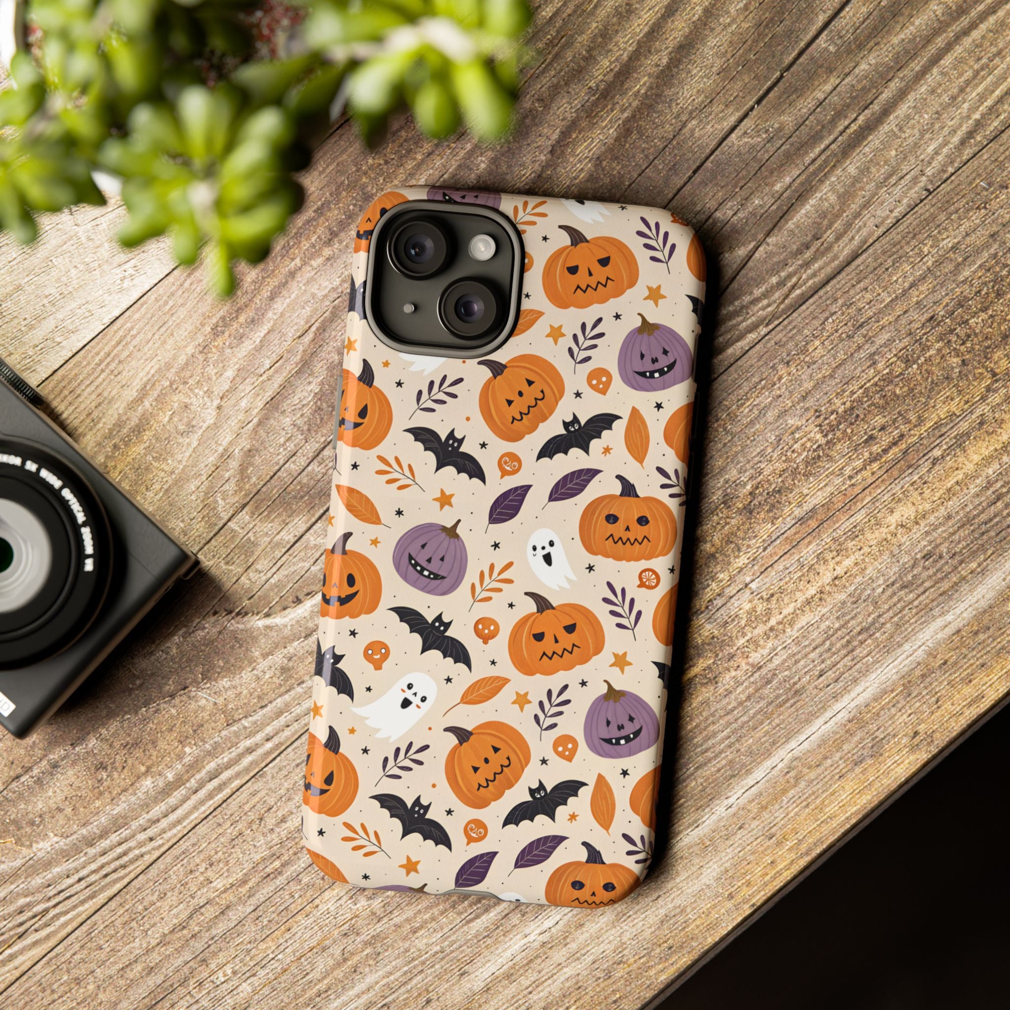 Halloween Phone Case, Spooky Pumpkin Phone Cover, Cute Bat Mobile Accessory, Fall Tech Gift, Autumn Decor Case