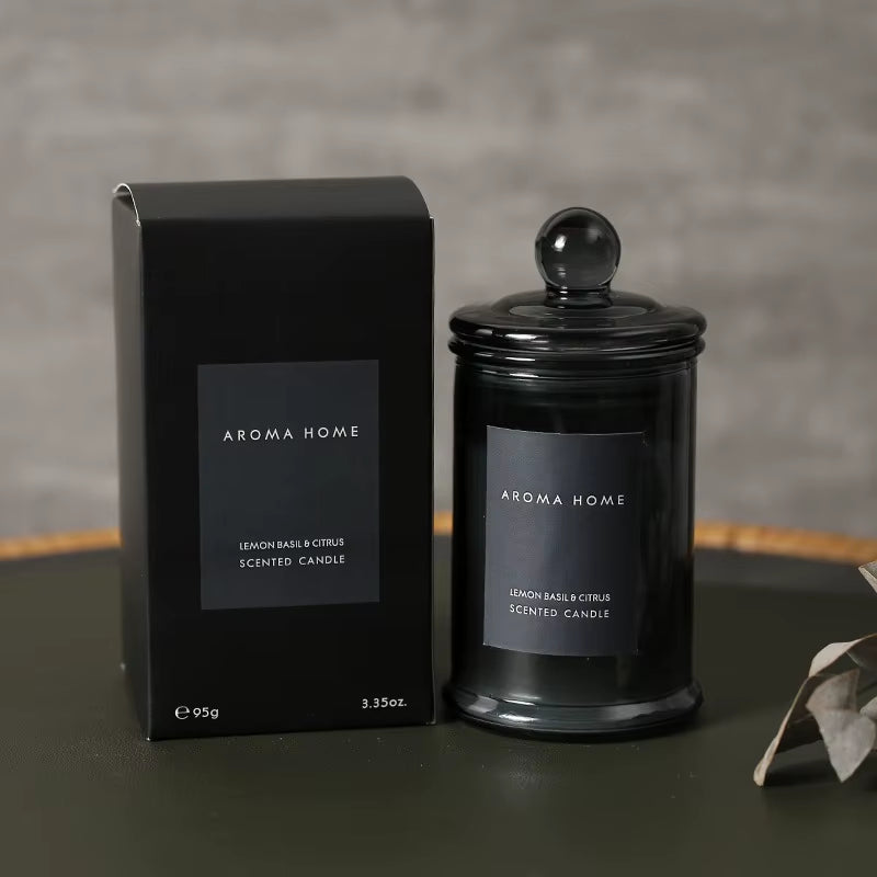 Ins Style Vintage Glass Jar Scented Candle Essential Oils Soy Wax Candle Aromatherapy Home Decoration Birthday Xmas Gift