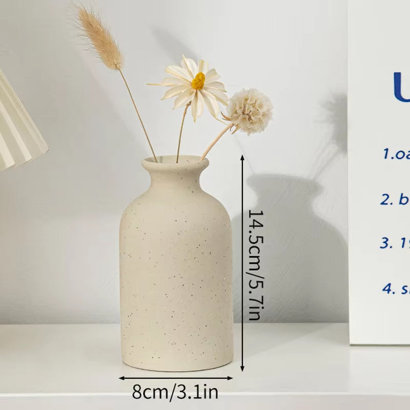 White Ceramic Vase Modern Decorative Vase for Pampas Grass Minimalist Flower Vases for Centerpiece Wedding Office Home Decor