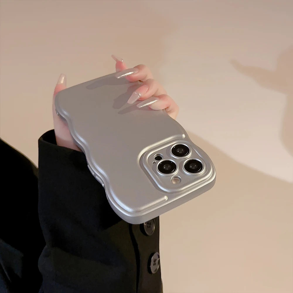 New Men Women Wave Phone Case for Iphone 12 13 14 15 16 Pro Max Shockproof Dissipate Heat Silicone Soft Cases Protective Shell