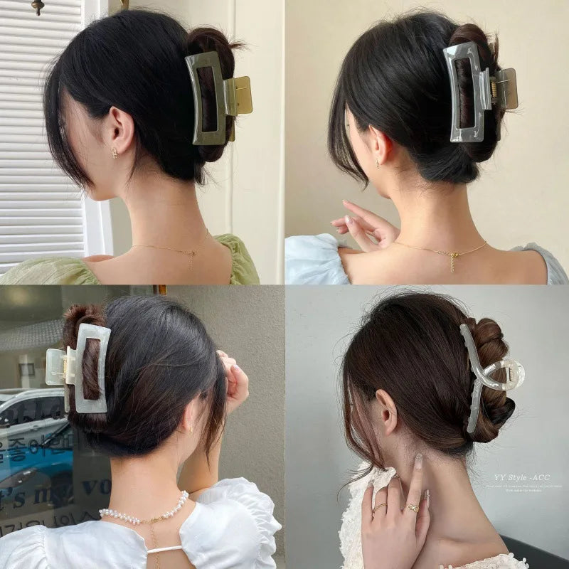 2022 New Hair Claw Clip for Women Girl Large Transparent Hair Claw Headwear Barrette Lady Hair Styling Tool Hair Accessories