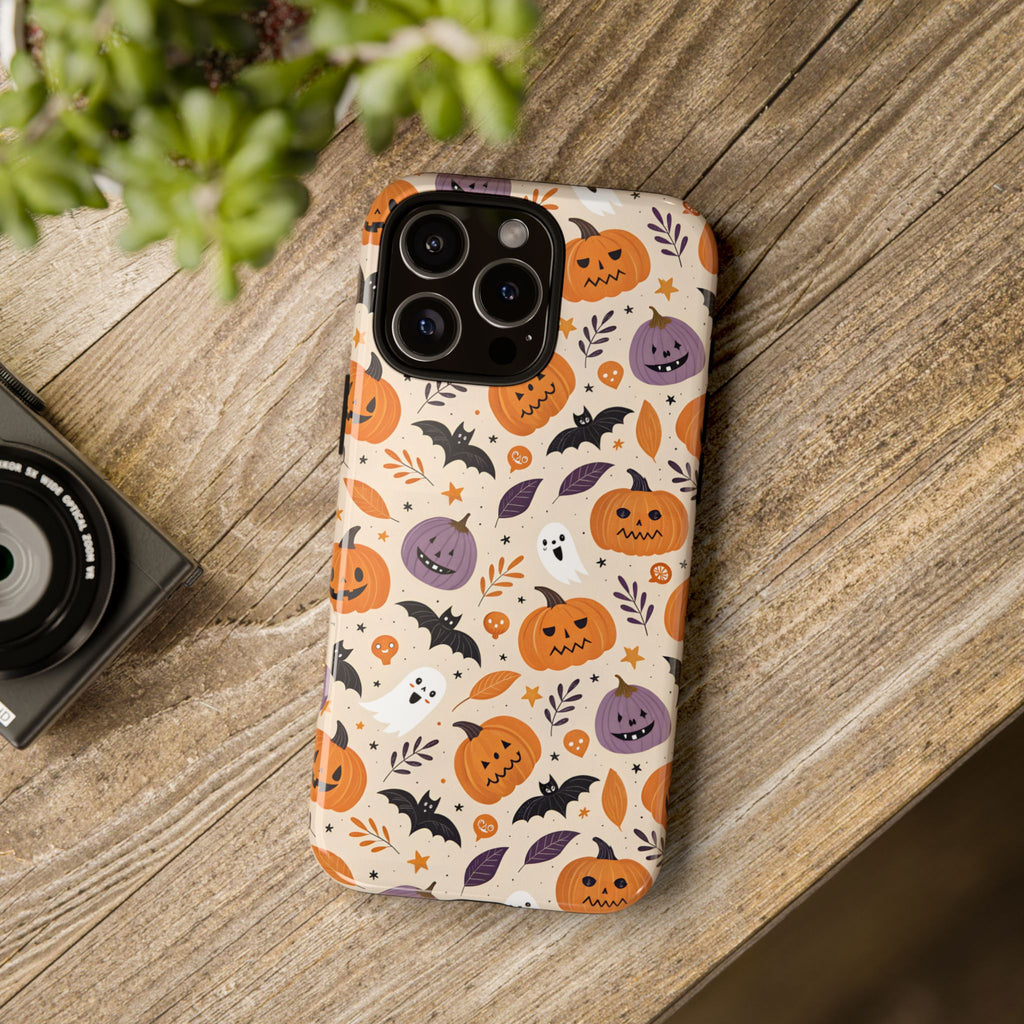 Halloween Phone Case, Spooky Pumpkin Phone Cover, Cute Bat Mobile Accessory, Fall Tech Gift, Autumn Decor Case