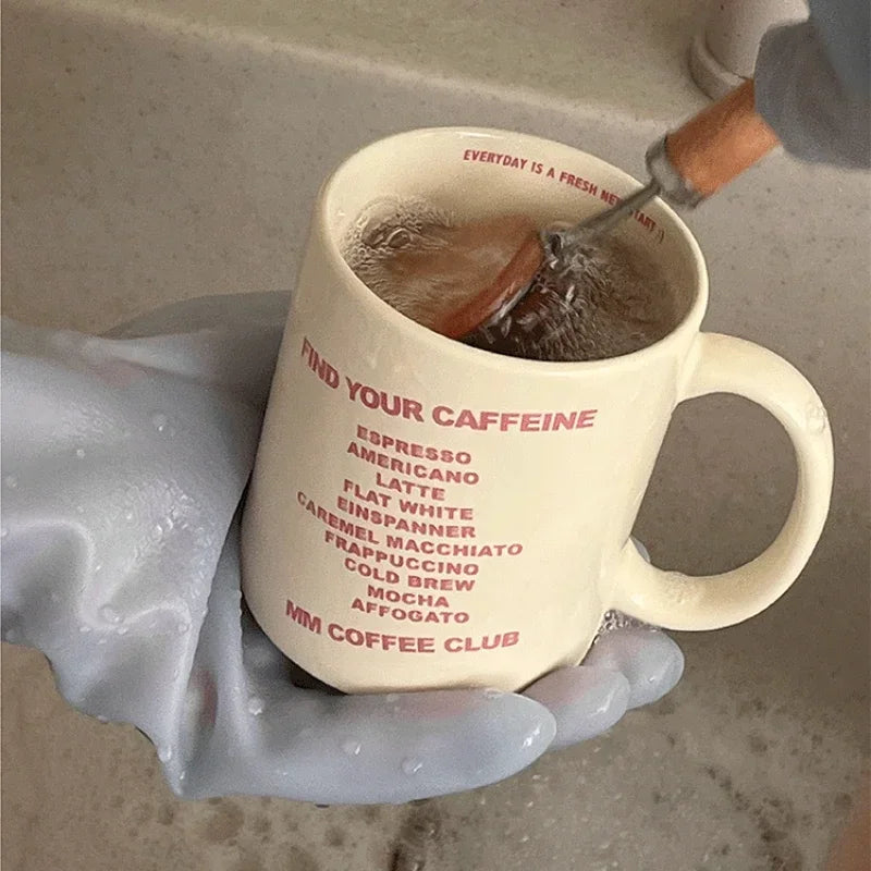 Pink Romantic English Ceramic Mug Cream Breakfast Cup Mugs Coffee Cups Ceramic Mug