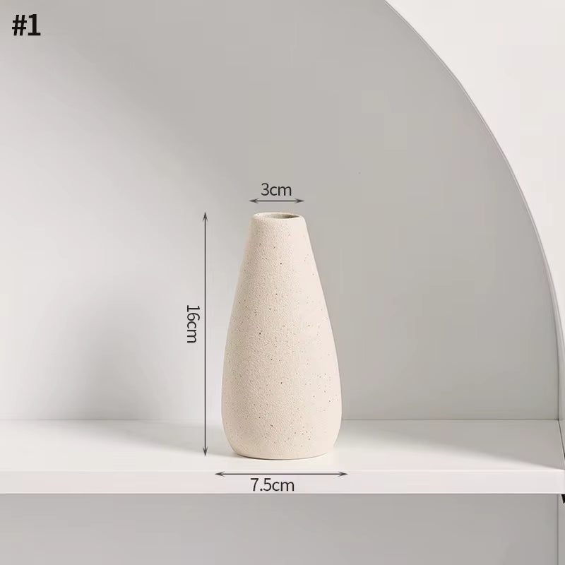 White Ceramic Vase Modern Decorative Vase for Pampas Grass Minimalist Flower Vases for Centerpiece Wedding Office Home Decor