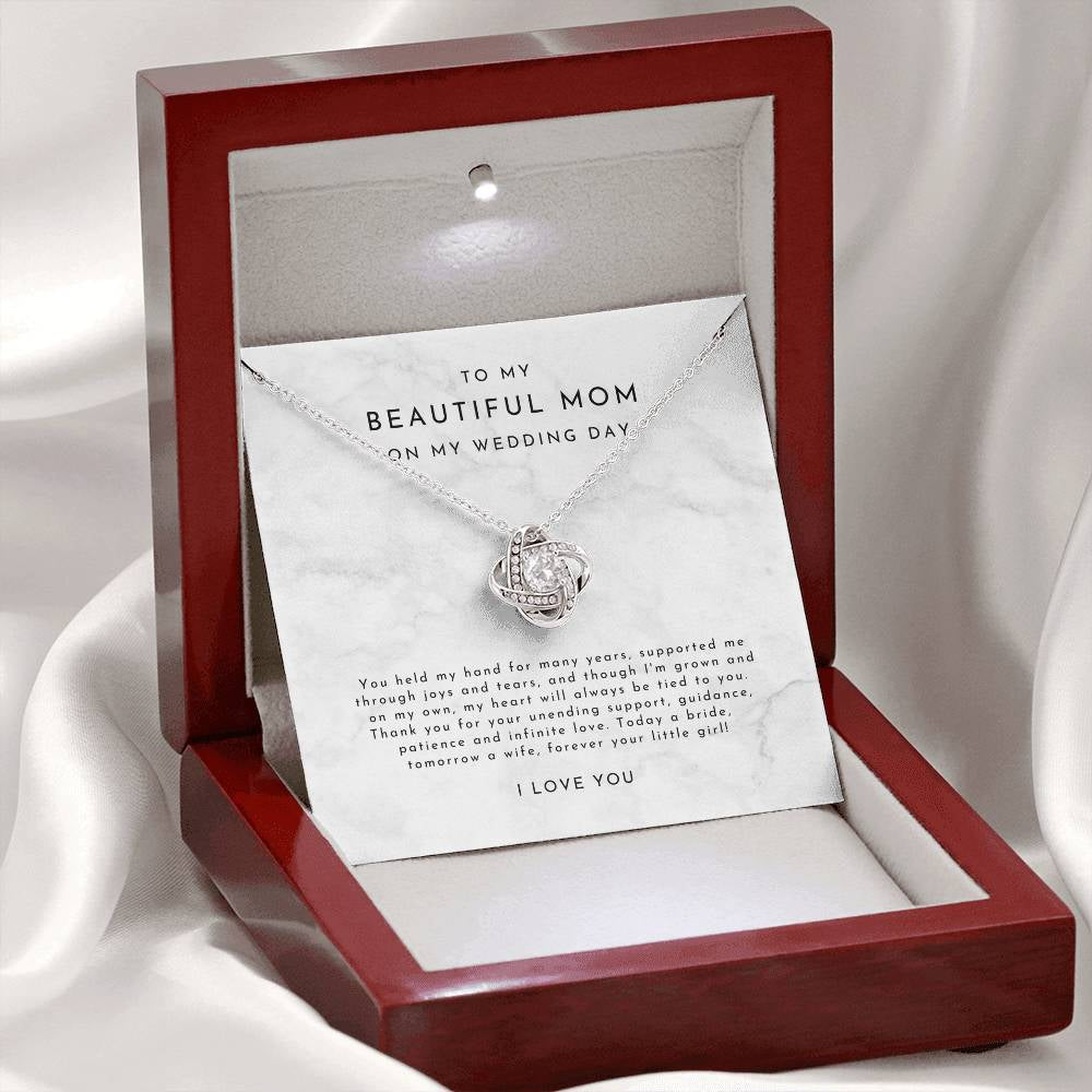 Mother of the Bride Gift (You Held My Hand) Love Knot Necklace