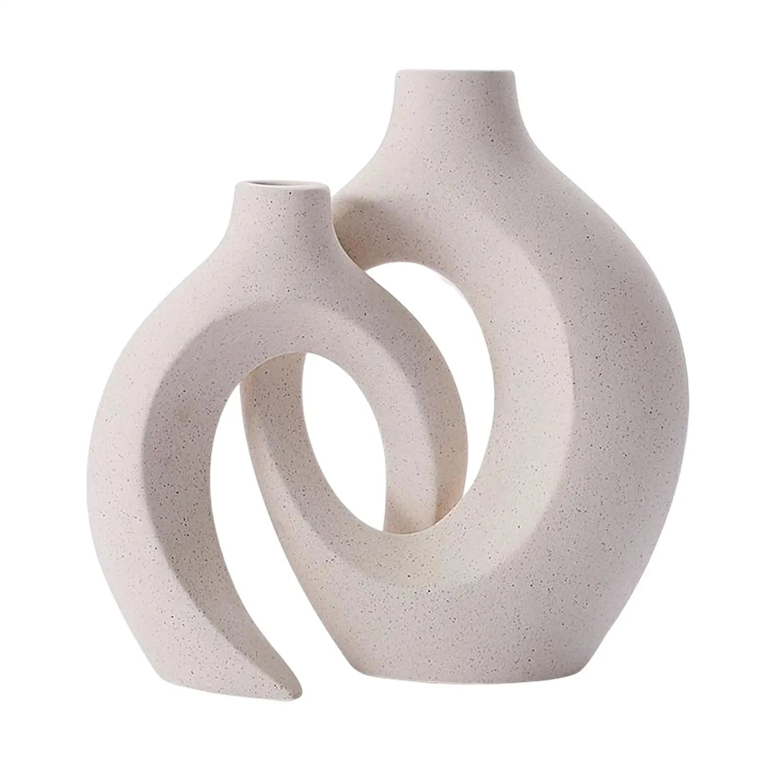 2 Pieces Nordic Style Flower Vase Flower Arrangements Planter Pots Tabletop Centerpieces Statue Decorative Bud Vase for Entrance