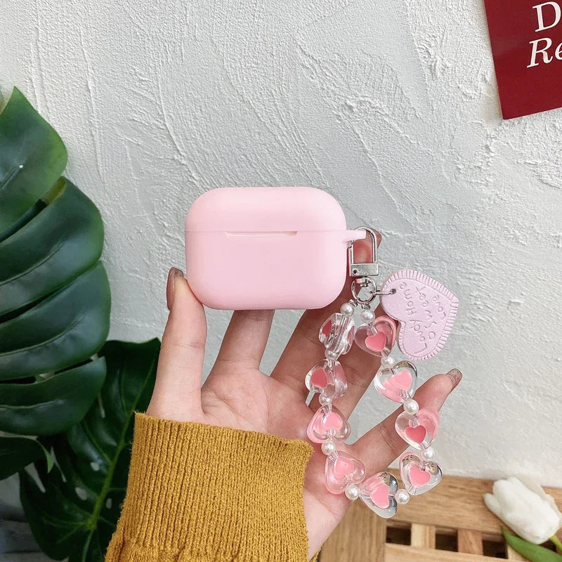 Airpods4 Fundas for Airpods Pro Case Airpods 2 Cute Korean Chain Pendant Keyring Headphone Case Air Pods Pro 3 Earphone Cover