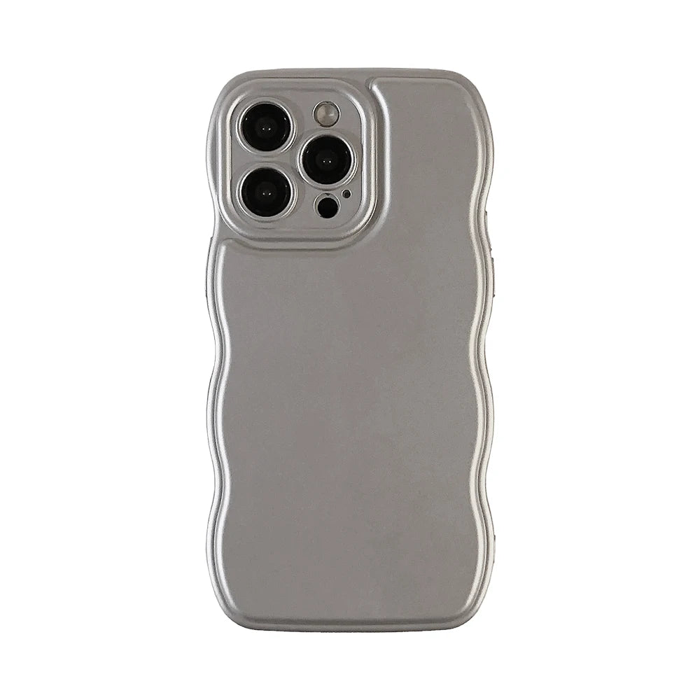New Men Women Wave Phone Case for Iphone 12 13 14 15 16 Pro Max Shockproof Dissipate Heat Silicone Soft Cases Protective Shell