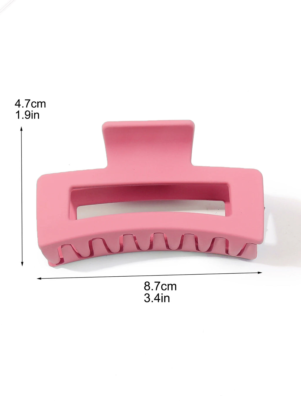 3 Pcs Medium Hair Claw Clips for Women Girls, Pink Strong Hold Matte Square Hair Clips for Thick Thin Hair